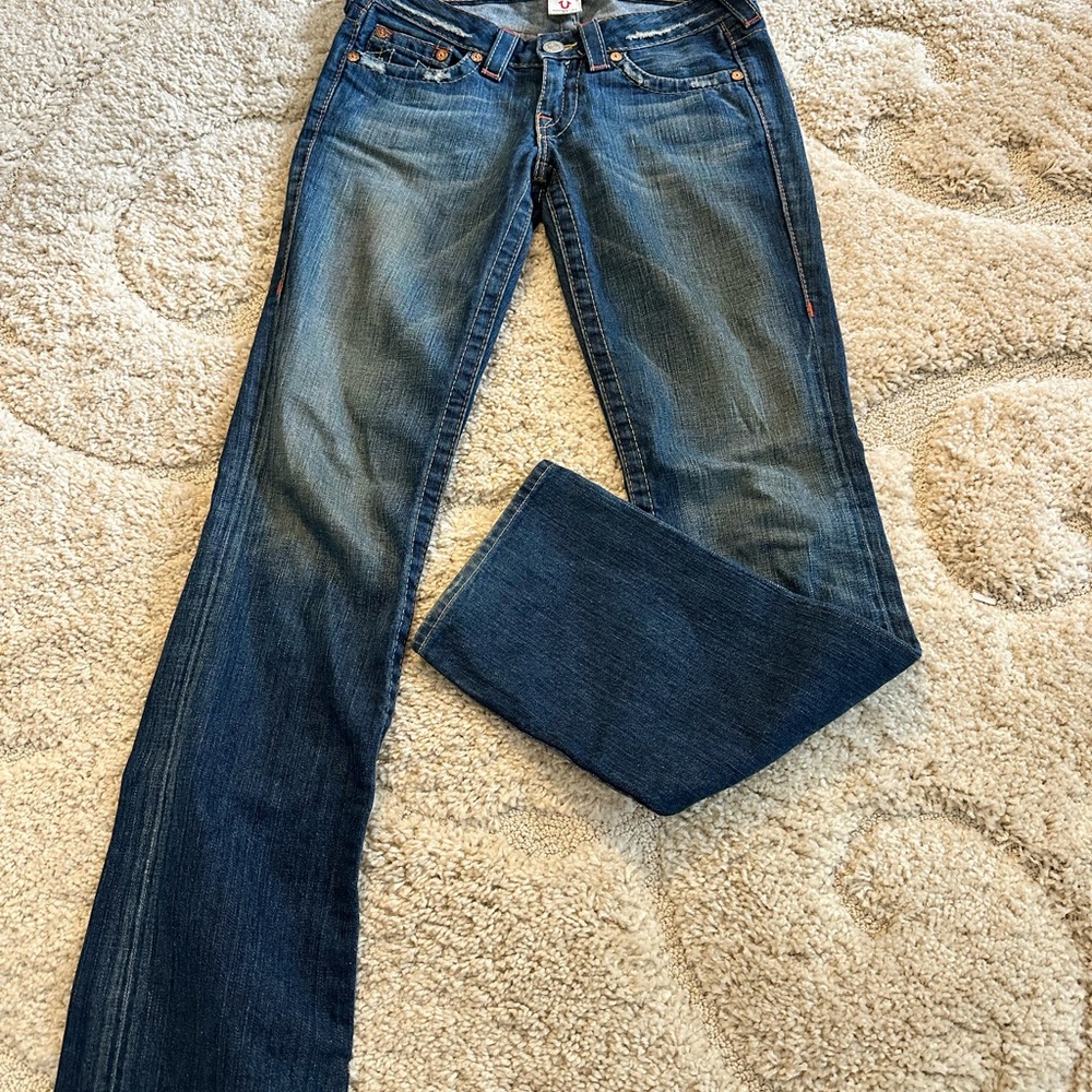 True Religion Women's Dark Blue Bootcut Jeans - Classic Denim